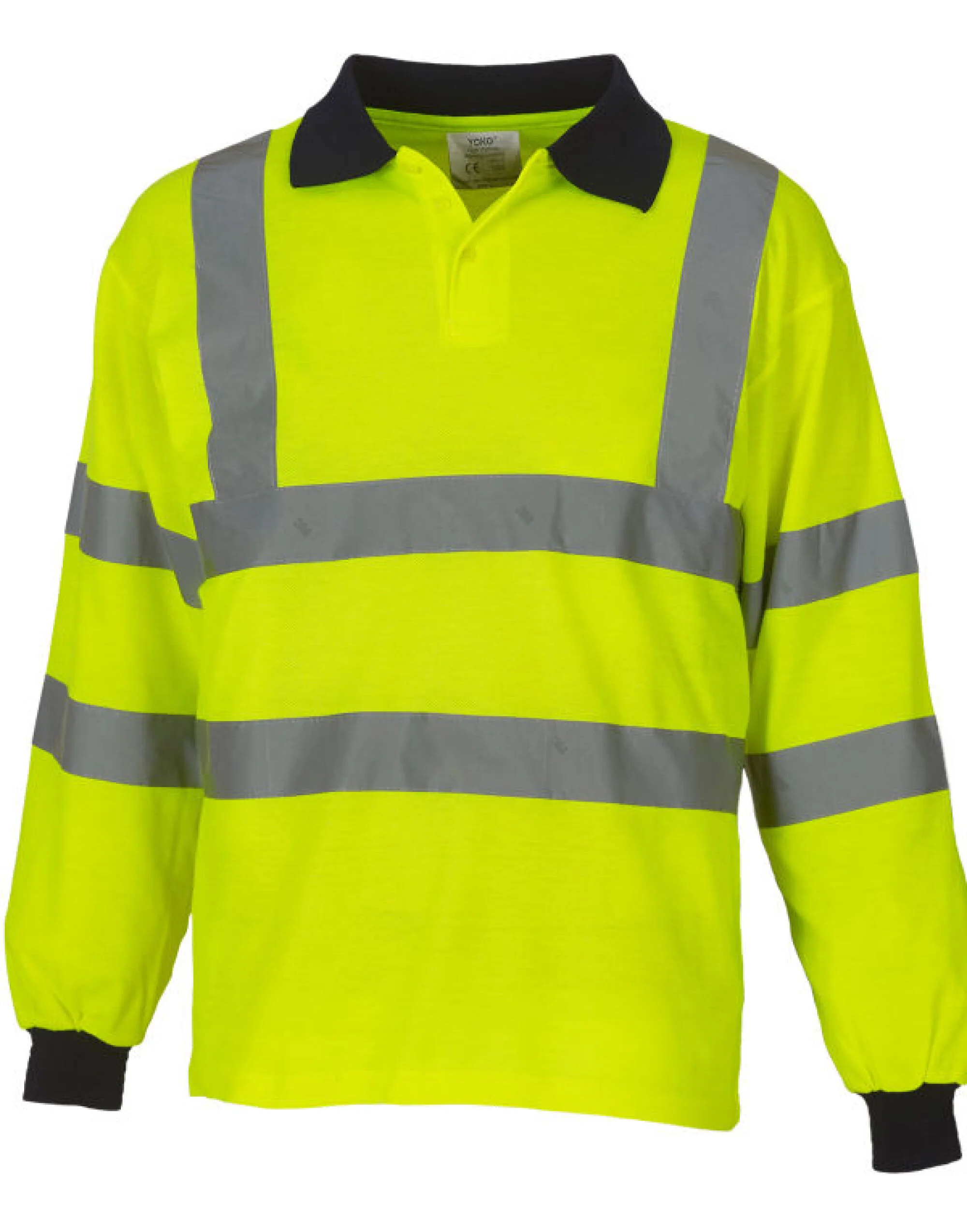 Yoko Hi-Vis Long Sleeve Polo Shirt - HVJ310-3M - Image 3